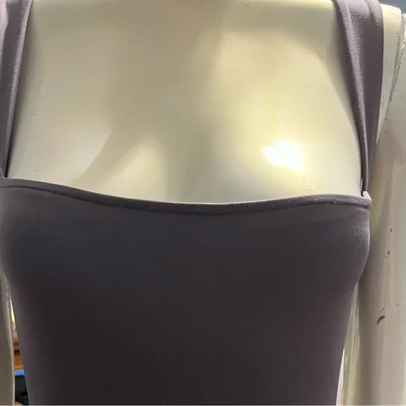 QINSEN Jumpsuit Sleeveless  Square Neck Stretch Flare Leggings Romper Inseam 30 - Picture 4 of 8